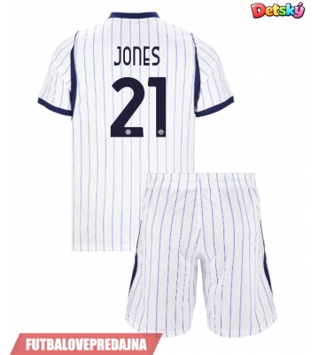 Lacne Dětský Futbalové dres Inter Milan Curtis Jones #21 2026-27 Krátky Rukáv - Preč (+ trenírky)